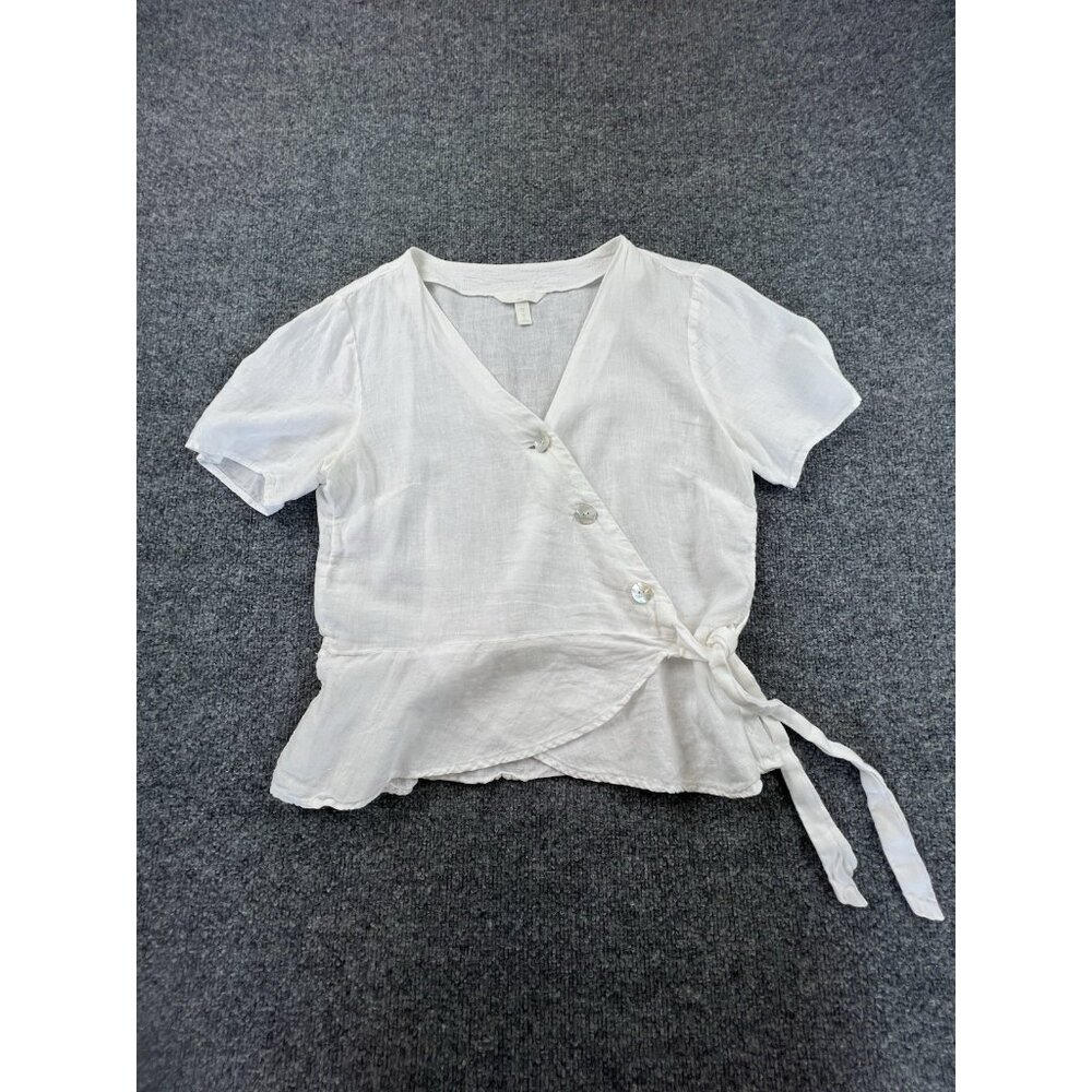 H&M White Button Down Wrap Shirt